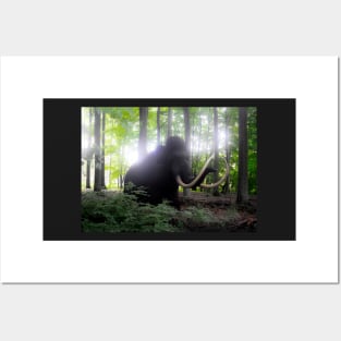 Mammut im Wald mamut mammoth ancient elephant in the woods Posters and Art